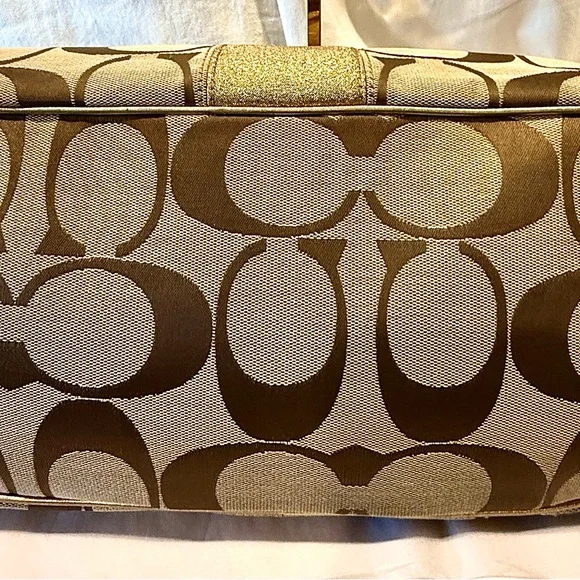 COACH Signature Stripe Framed Carryall Tote - Picture 8 of 13